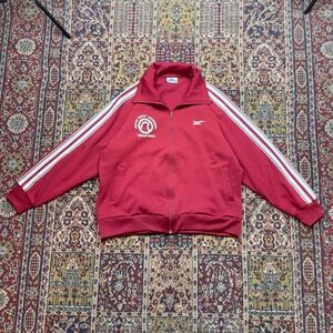 VTG 70s Asics Tiger Seattle Pacific University Track Jacket Striped Red L Zip